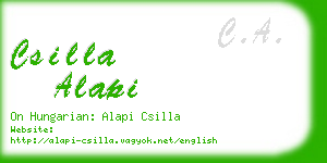 csilla alapi business card